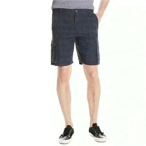 John Varvatos Blue Plaid Cargo Shorts Men’s Size 38 EUC!